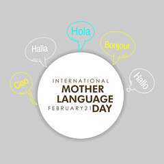 International Mother Language Day. Background design template. February 21