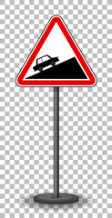 Red traffic sign on transparent background