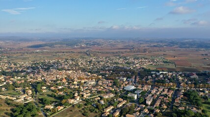 survol des vignes dans le sud de la France