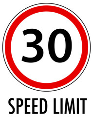 Red traffic sign on white background