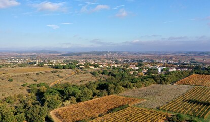 plateau du Larzac, viaduc de Millau et causses de Lozère et de l'Aveyron soleil couchant