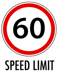 Red traffic sign on white background