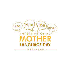 International Mother Language Day. Background design template. February 21