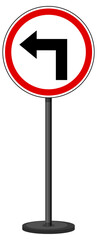 Red traffic sign on white background