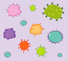 Background template with many virus cells