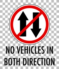 Red traffic sign on transparent background