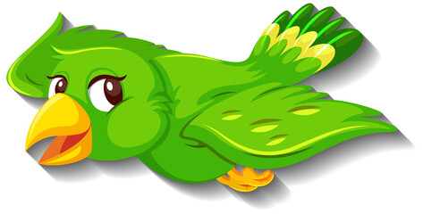 Obraz premium Cute green bird cartoon character