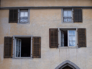 old windows with shutters
