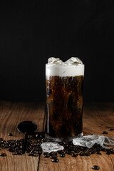 glass of coffee with foam