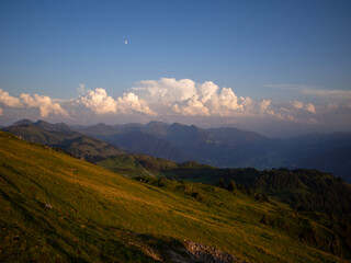 mountains in the morning