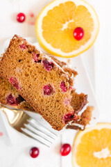 cranberry orange bread with icing