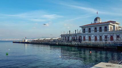 Fototapeta na wymiar Beautiful Bosphorus river view from one of Turkey island: Prince island, Buyukada
