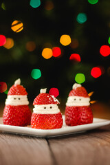 strawberry santas with buttercream icing