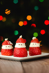 strawberry santas with buttercream icing