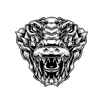 Corocodile Line Art t shirt Illustration