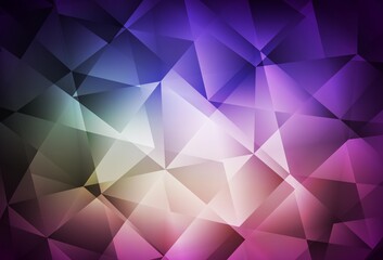 Fototapeta premium Dark Pink, Green vector polygon abstract backdrop.