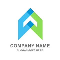 Geometric Triangle Arrow Space Business Company Vector Logo Design