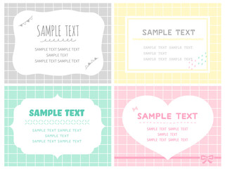 手描き風タイル背景　デザインフレーム　枠　かわいい