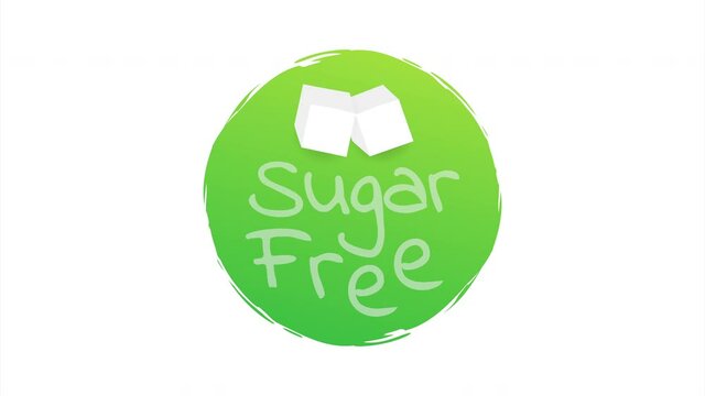 Sugar free. Round green label.  stock illustration.