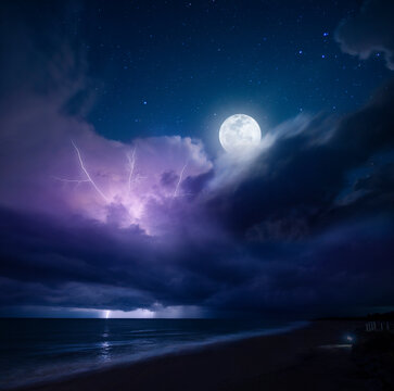 moon and clouds