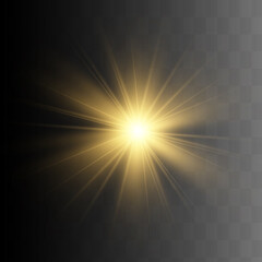 Fototapeta premium Glow isolated yellow light effect, lens flare