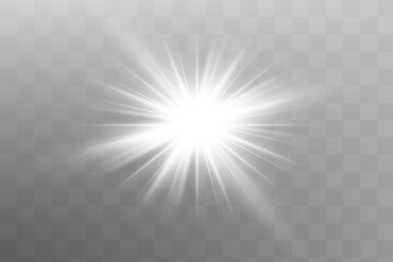 Glow isolated white light effect, lens flare