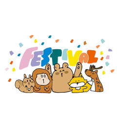 FESTIVAL 祭り　フェスティバル　動物たち