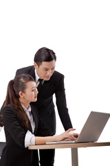 Business people using computer