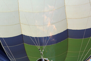 Hot air balloon fabric patterns with various colors and lines