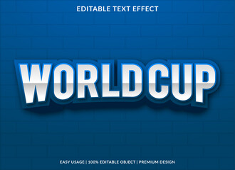 world cup text effect template with bold style use for business brand and logo