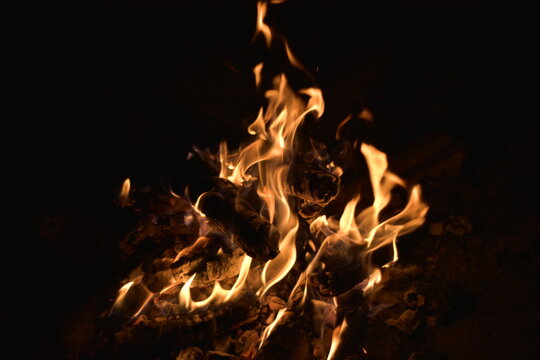 fire in the fireplace