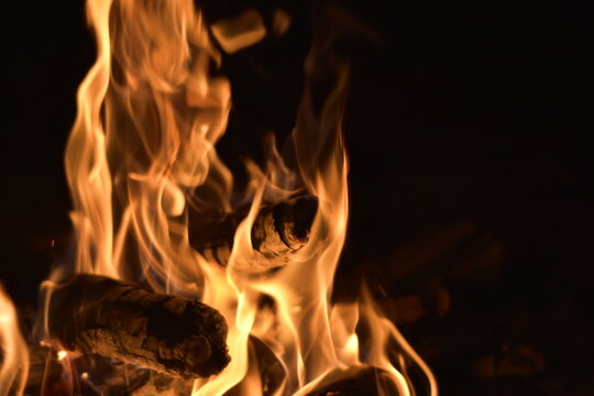 fire in the fireplace