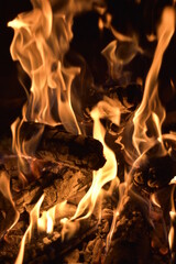 fire in the fireplace