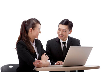 Business people using computer