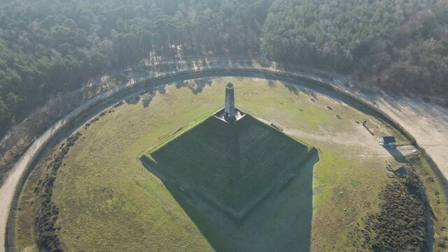 Jib down of Austerlitz pyramid. The Piramide van Austerlitz is a monument in the Netherlands, built in 1804 as a tribute to Napoleon Bonaparte.
