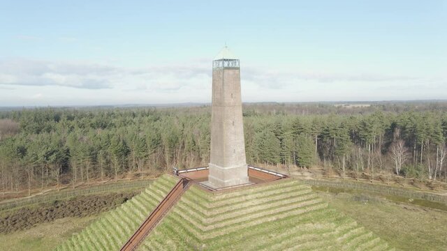 Wide jib up of obelisk on top of Austerlitz Pyramid. The Piramide van Austerlitz is a monument in Woudenberg, the Netherlands. It was built in 1804 as a tribute to Napoleon Bonaparte.