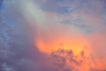 Fototapeta na wymiar Beautiful golden sunset with clouds twilight