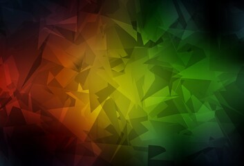 Dark Green, Red vector background with abstract polygonals.