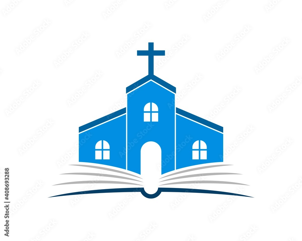 Sticker abstract book with modern religion church