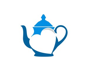 Traditional tea pot with love shape inside