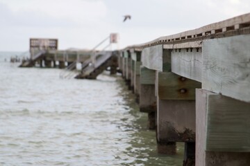Obraz premium Board walk on sea shore, Key West, Florida, USA