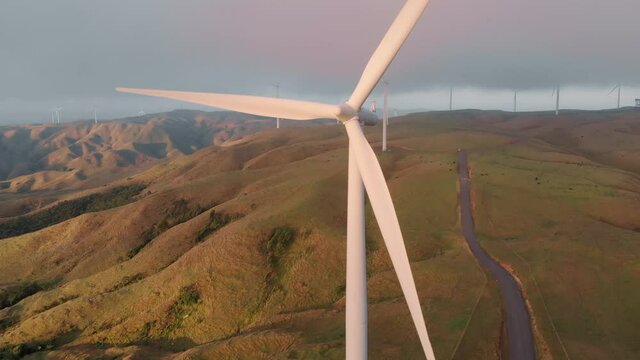 Aerial: Te Uku wind farm, Raglan, New Zealand