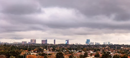 Meubelstickers Las Vegas skyline under winter storm cloud © John