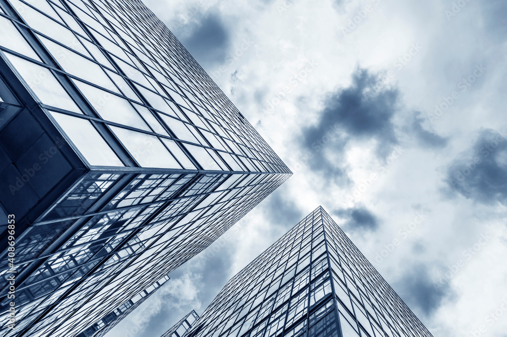 Aufkleber Exterior of modern architecture. Building abstract background