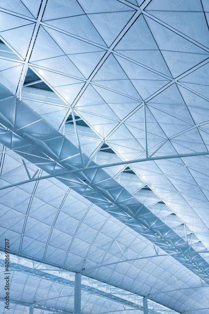 Poster interior view of modern architecture. building abstract background