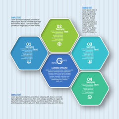 Abstract 3D Paper Infographics. Business template .Vector illustration