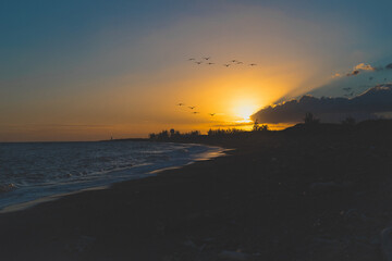 Sunset at the beach. 