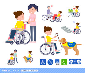 flat type Bun hair mom_wheelchair-scene