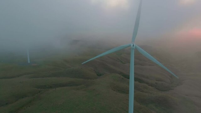 Aerial: Te Uku wind farm, Raglan, New Zealand