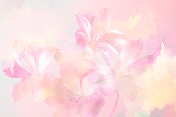 watercolor background with flowers